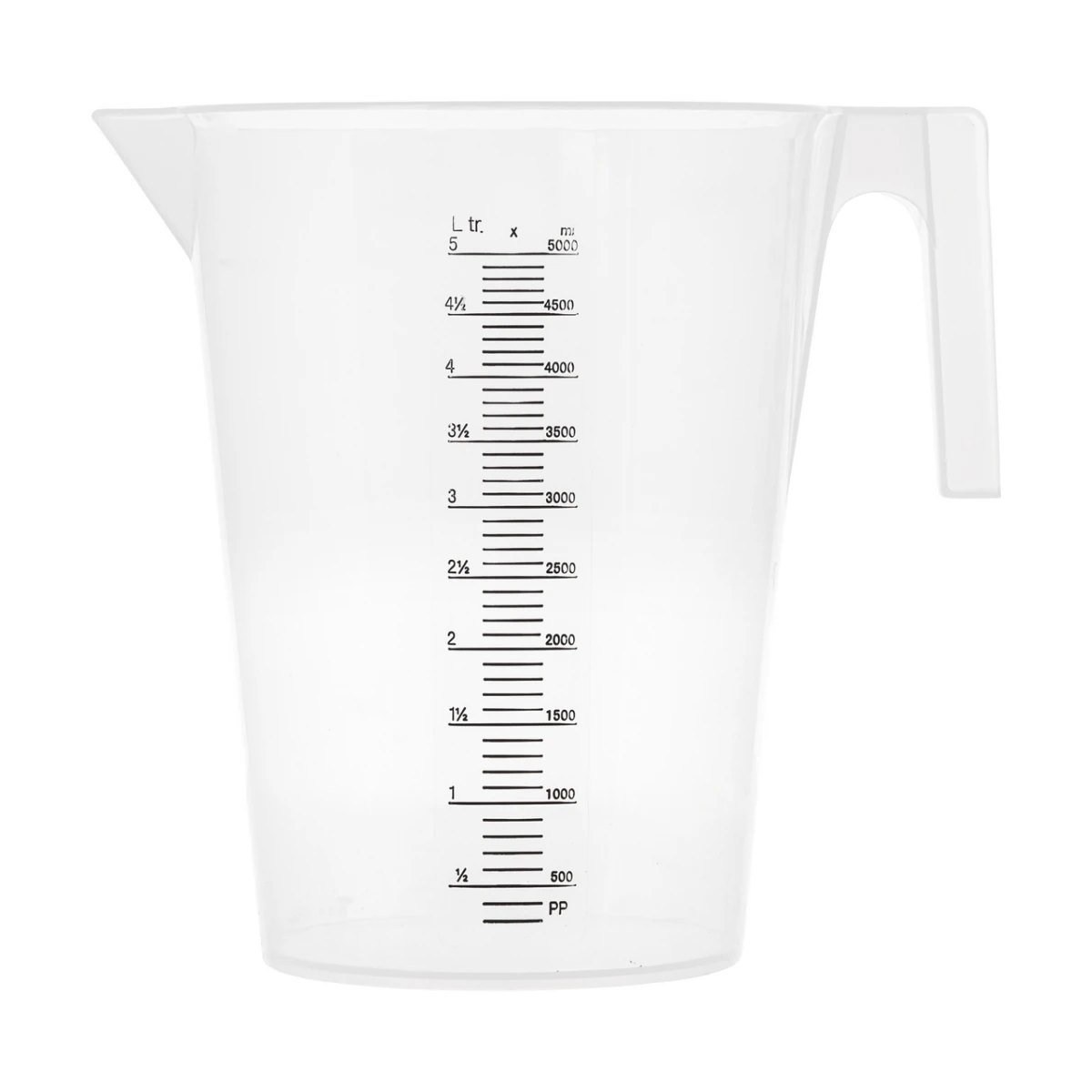 Cană gradată, plastic, 5 litri :: 5 L