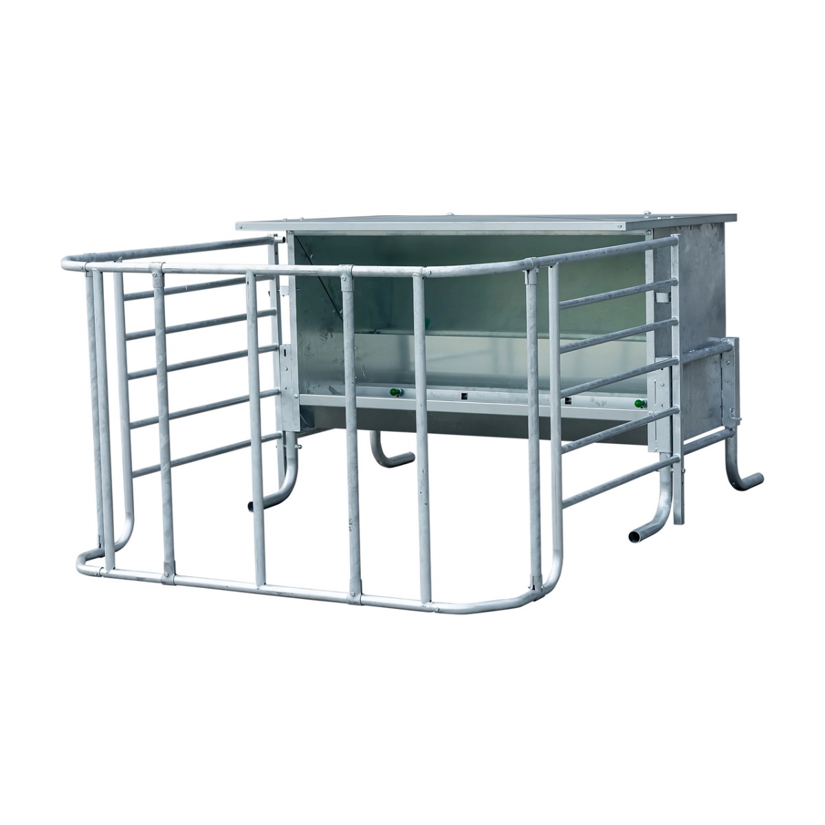 Hrănitoare concentrat pentru viței, cu gard de protecție reglabil, 900 litri