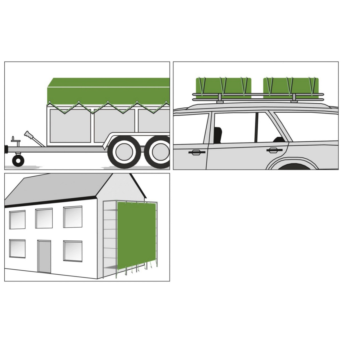 Prelată de protecție, PolyGuard, 210 g/m², 6 × 4 m