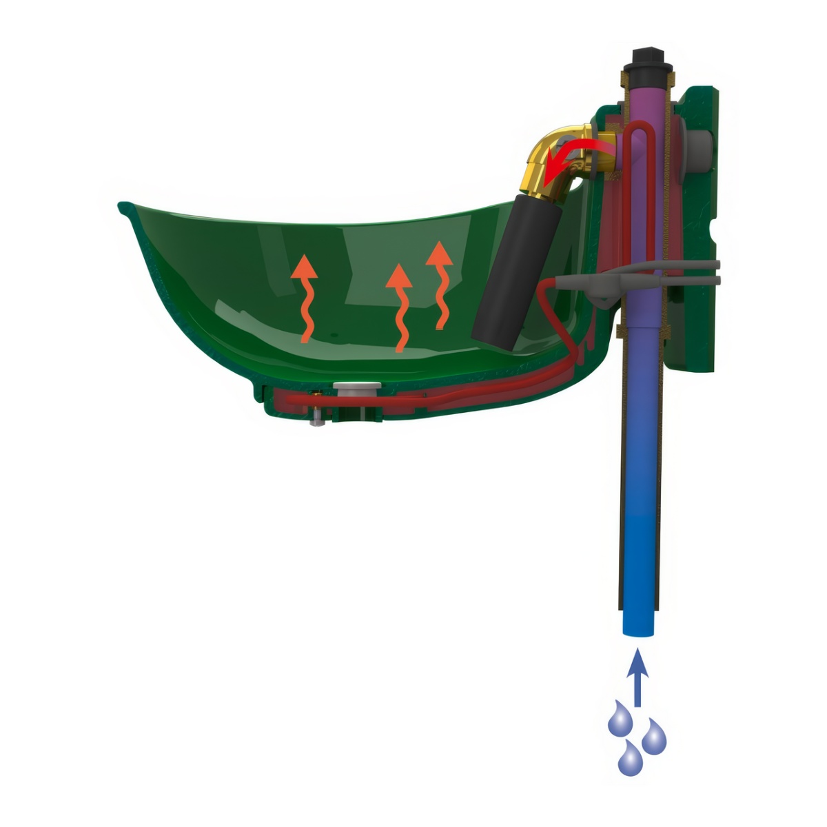 Adăpătoare anti-îngheț cu supapă cilindrică și cablu de încălzire, 2,8 litri