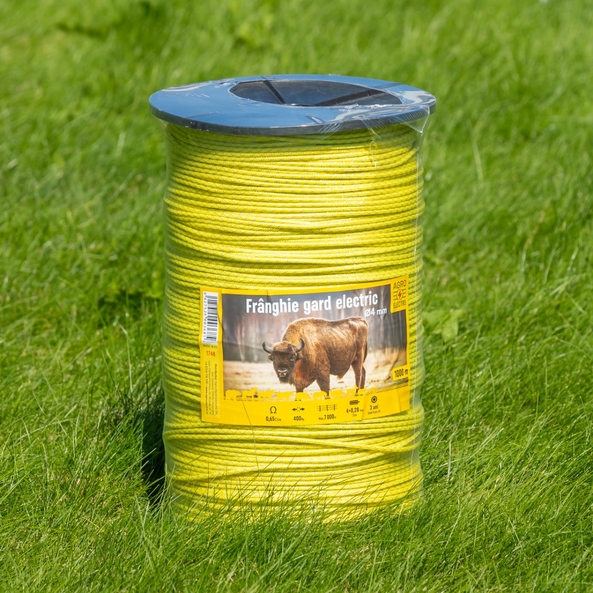 Frânghie gard electric țesut - 1000 m - 400 kg - 0,65 Ω/m