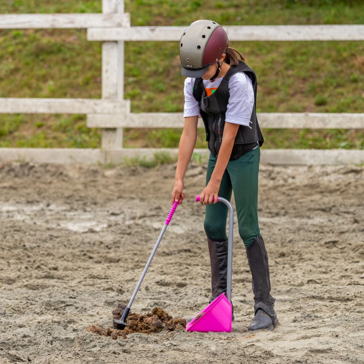 Lopată Mistboy Mini cu greblă, roz, 60 cm