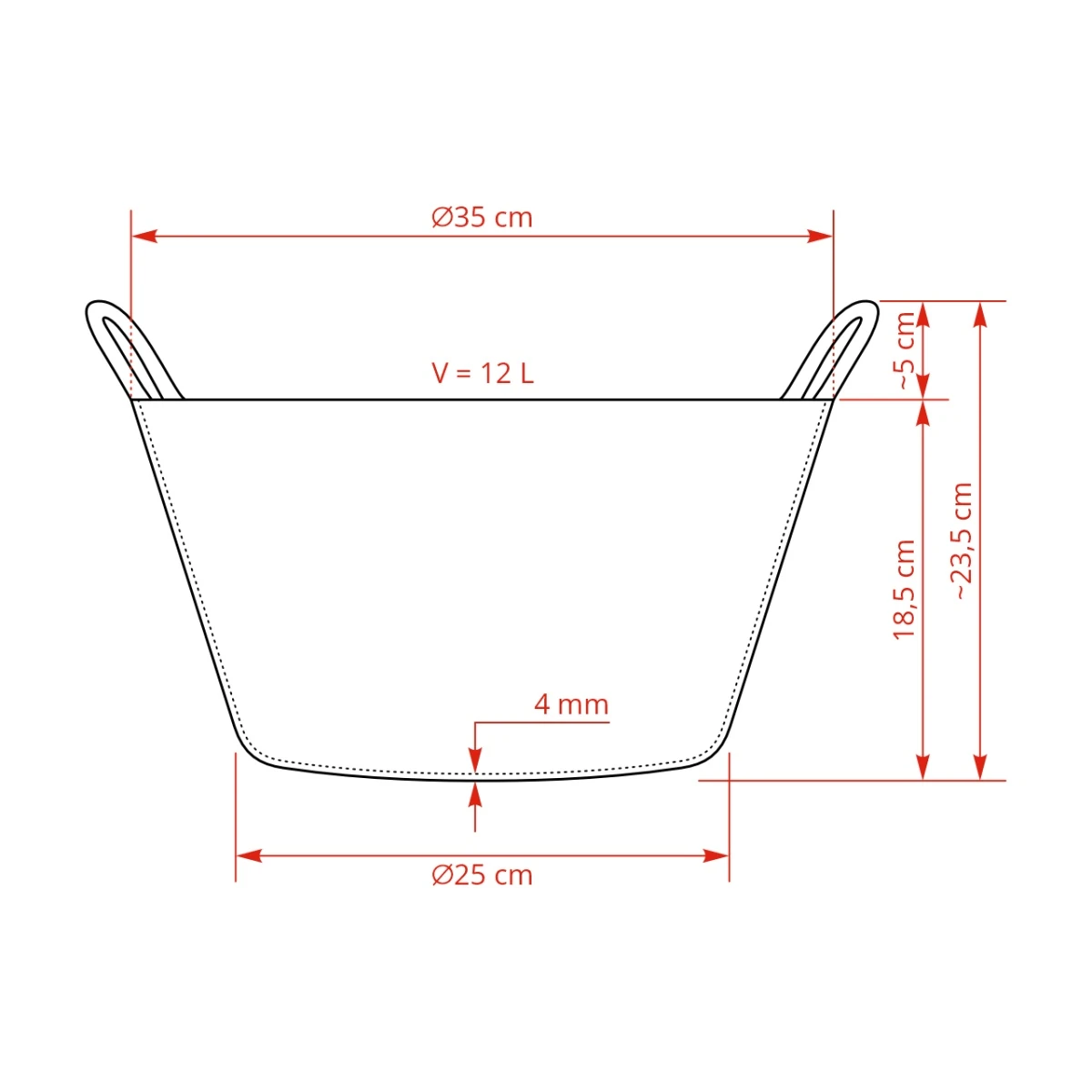 Găleată flexibilă, plastic, Flexbag, negru, 12 litri :: Negru