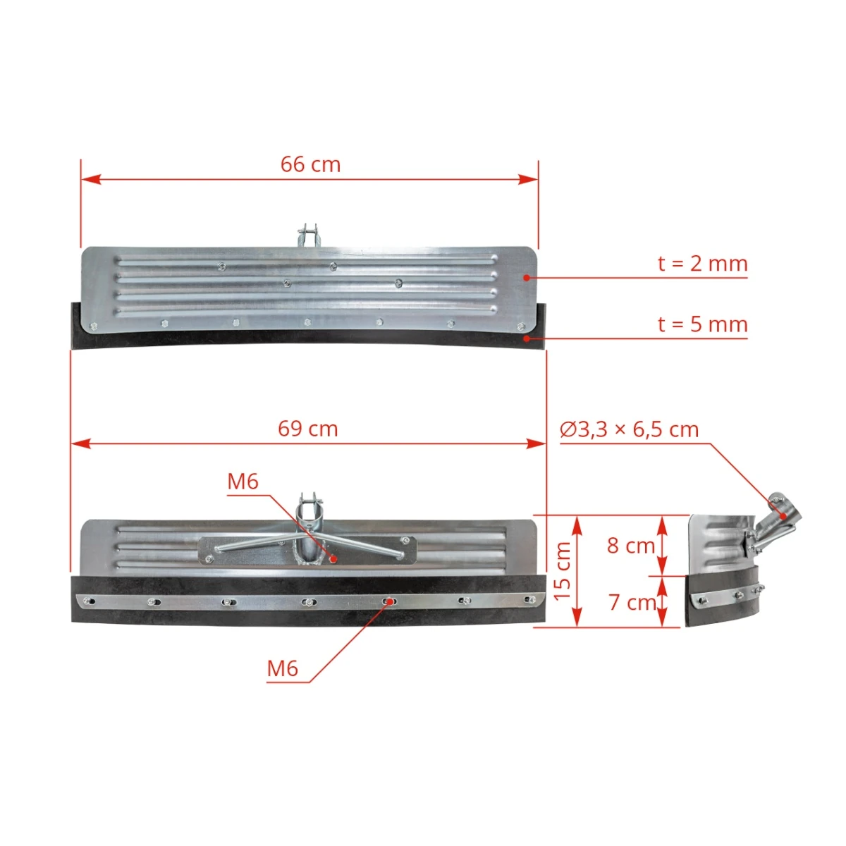 Racletă curbată pentru curățarea bălegarului, zincată, 66 cm :: 66 cm