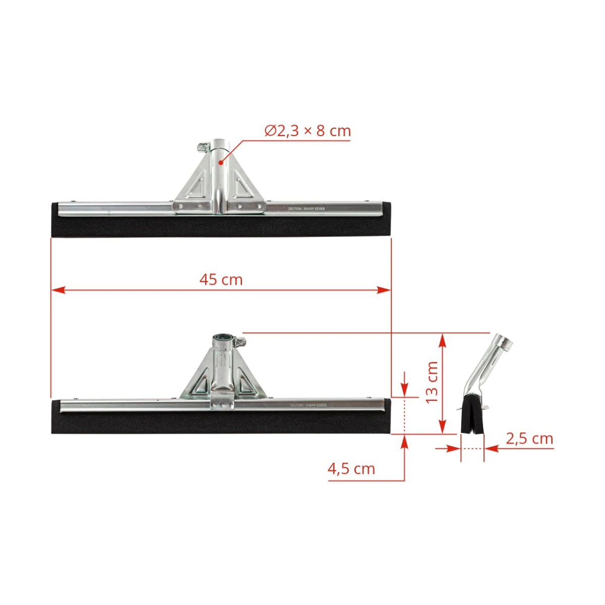 Ștergător de apă din metal galvanizat, 45 cm :: 45 cm