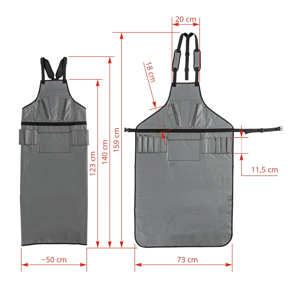 Șorț pentru tuns și tratarea copitelor, fără decupaj pentru picioare, 123 × 73 cm